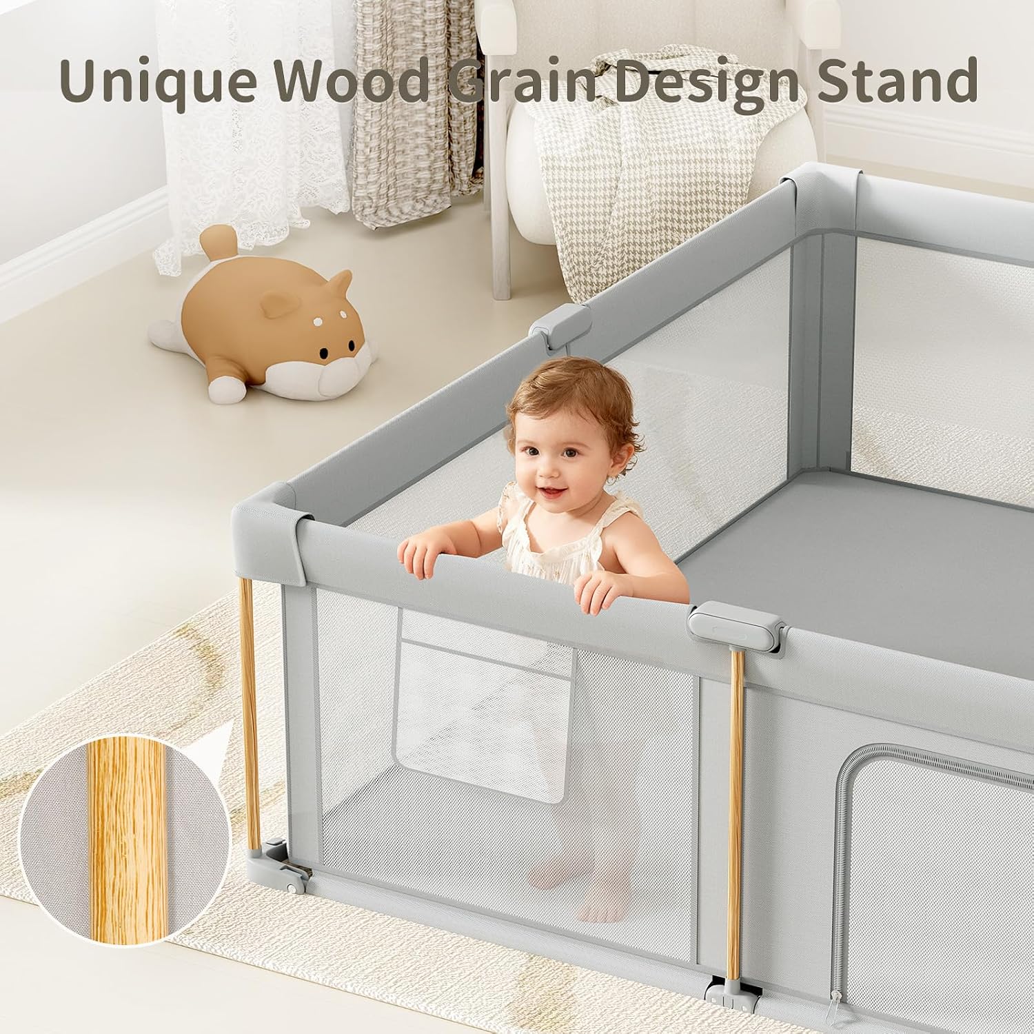 Thumbnail 2 de Cbcvvaer Foldable Baby Playpen with Mat, 50 x 50-Inch Portable Play Yard