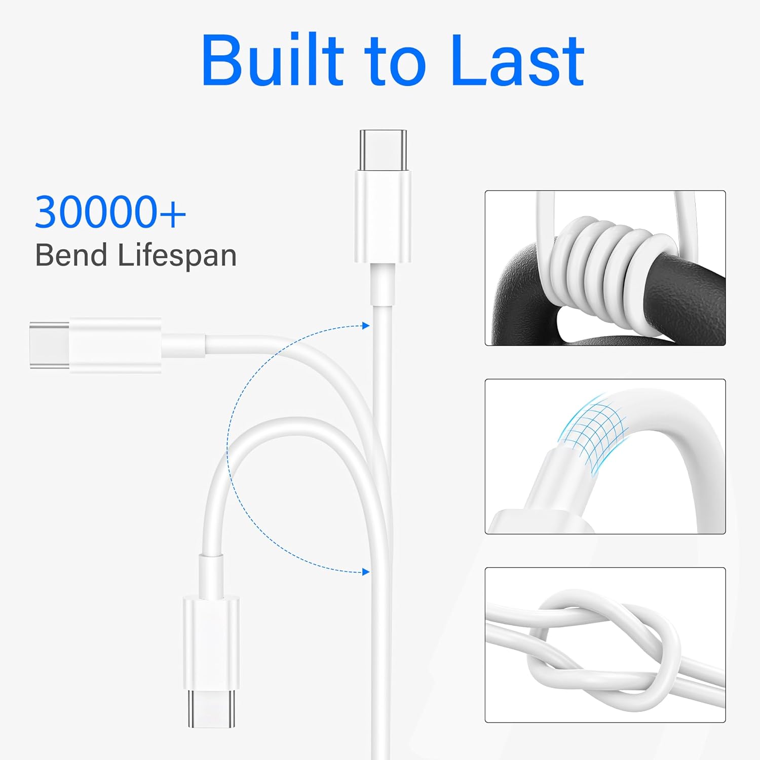 Detalle 2 de 3Pack VNSMABIIT USB C to USB C Cable 3M 60W