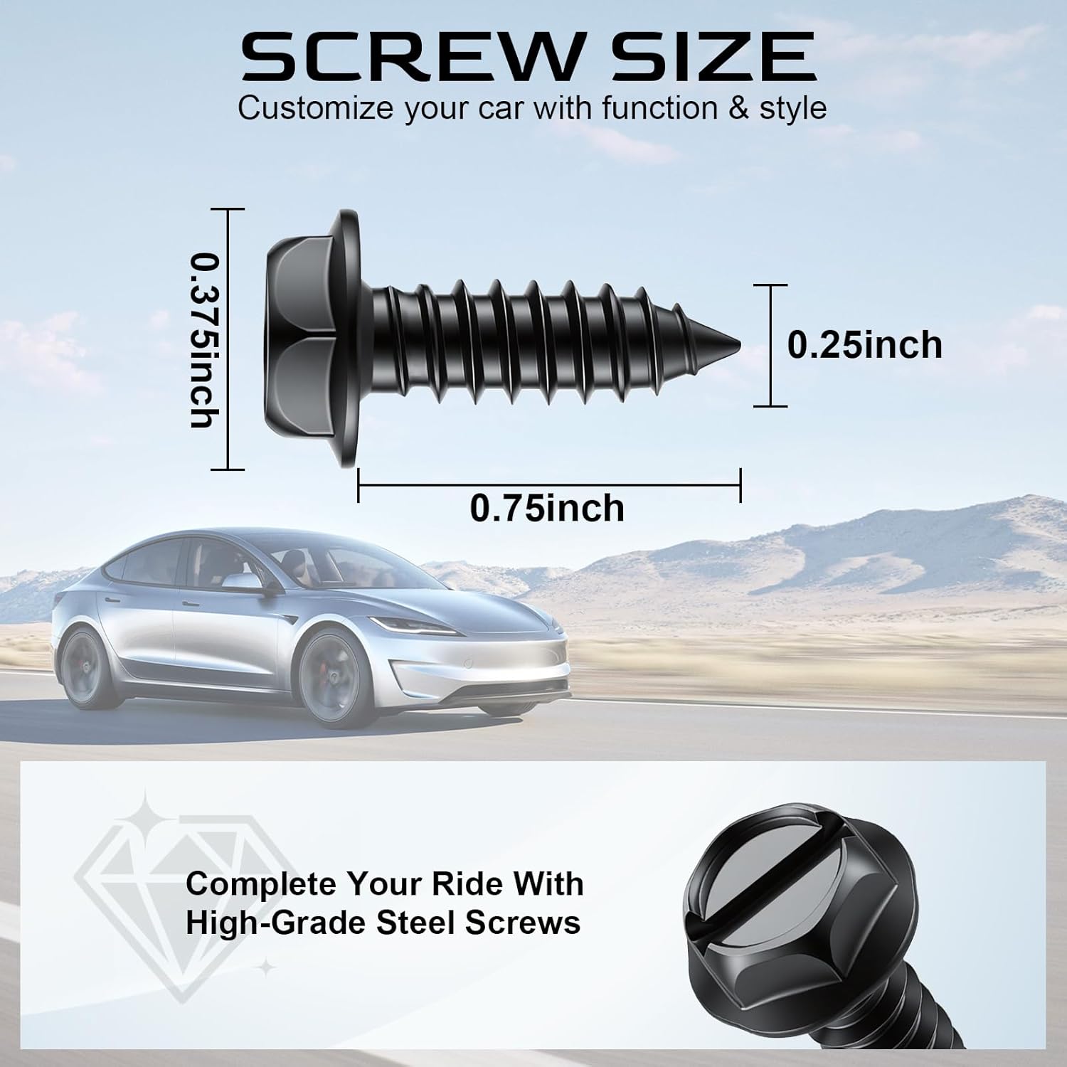 Detalle 2 de LivTee Rustproof License Plate Screws 4 Sets