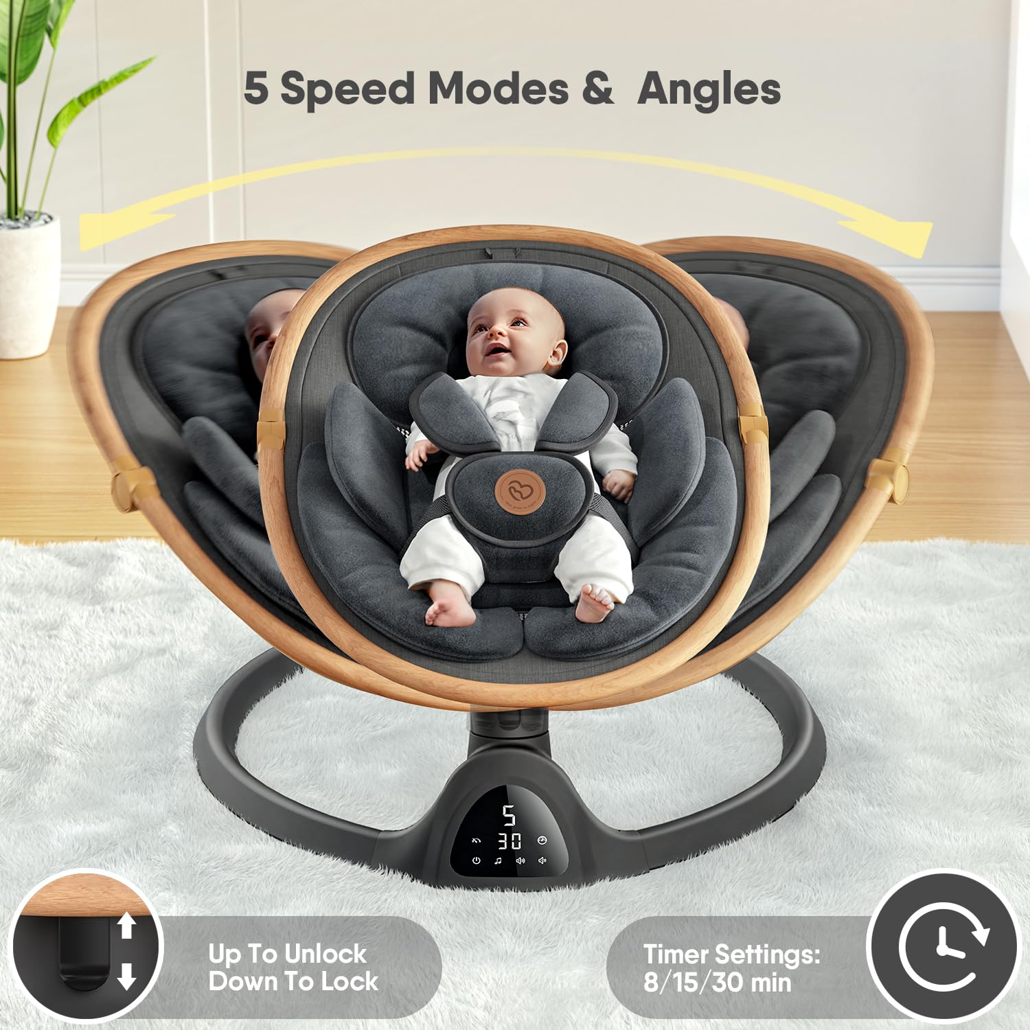 Detalle de Fasonbaby Infant Swing with 3 Seat Positions