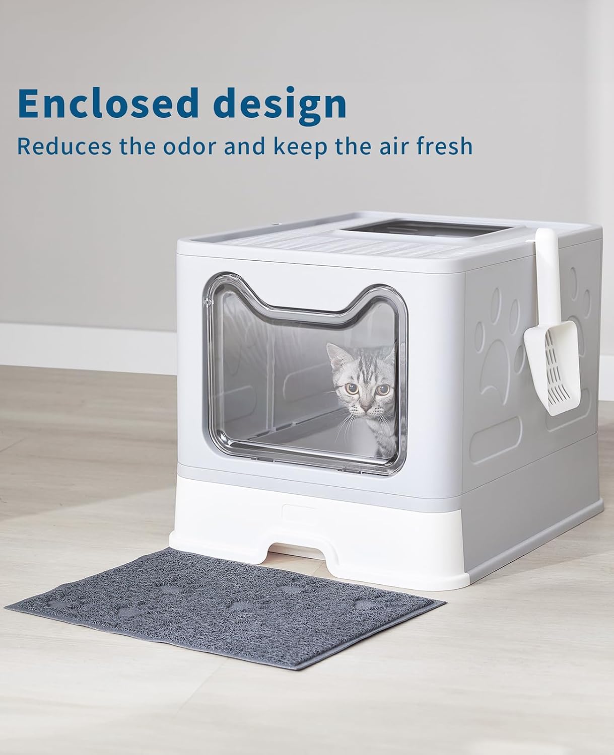 Thumbnail 5 de Medario 01litterbox Covered Cat Litter Box with Pull-Out Tray and Mat