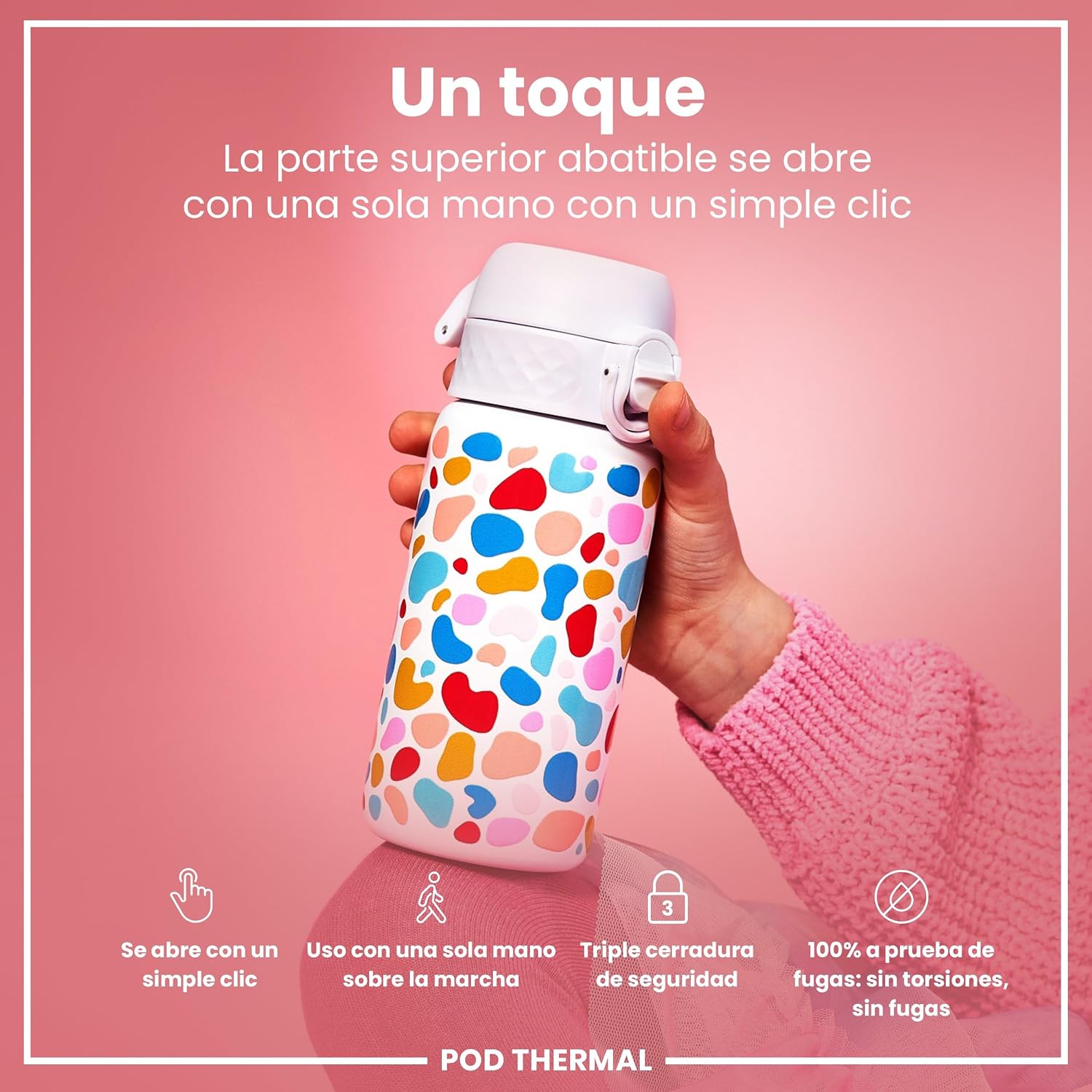 Detalle de ION8 Botella Térmica Infantil 320ml 🧊 Sin Fugas y Fácil de Limpiar