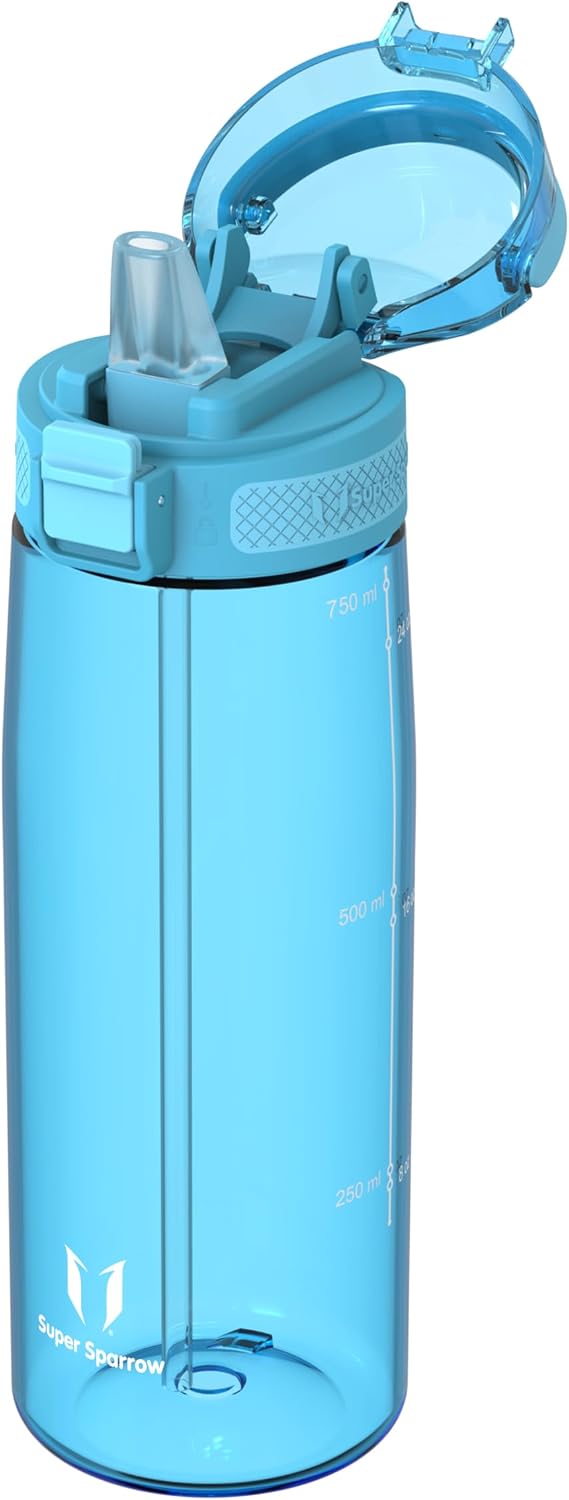 Detalle de Super Sparrow ZM-ELP ストロー付き水筒 750ml Tritan製・食洗機対応