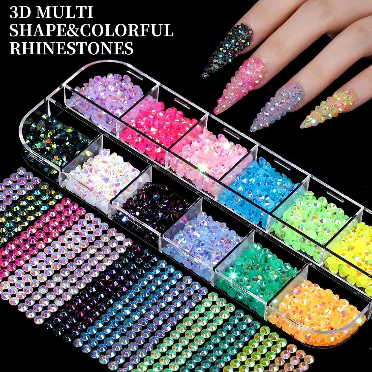 Thumbnail 2 de FANDAMEI Nail Charms Kit 8 Boxes 💅