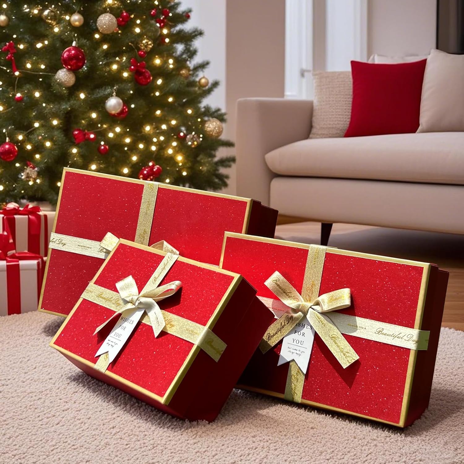 Thumbnail 5 de Red Gift Box Set 3 Pack 17.5cm