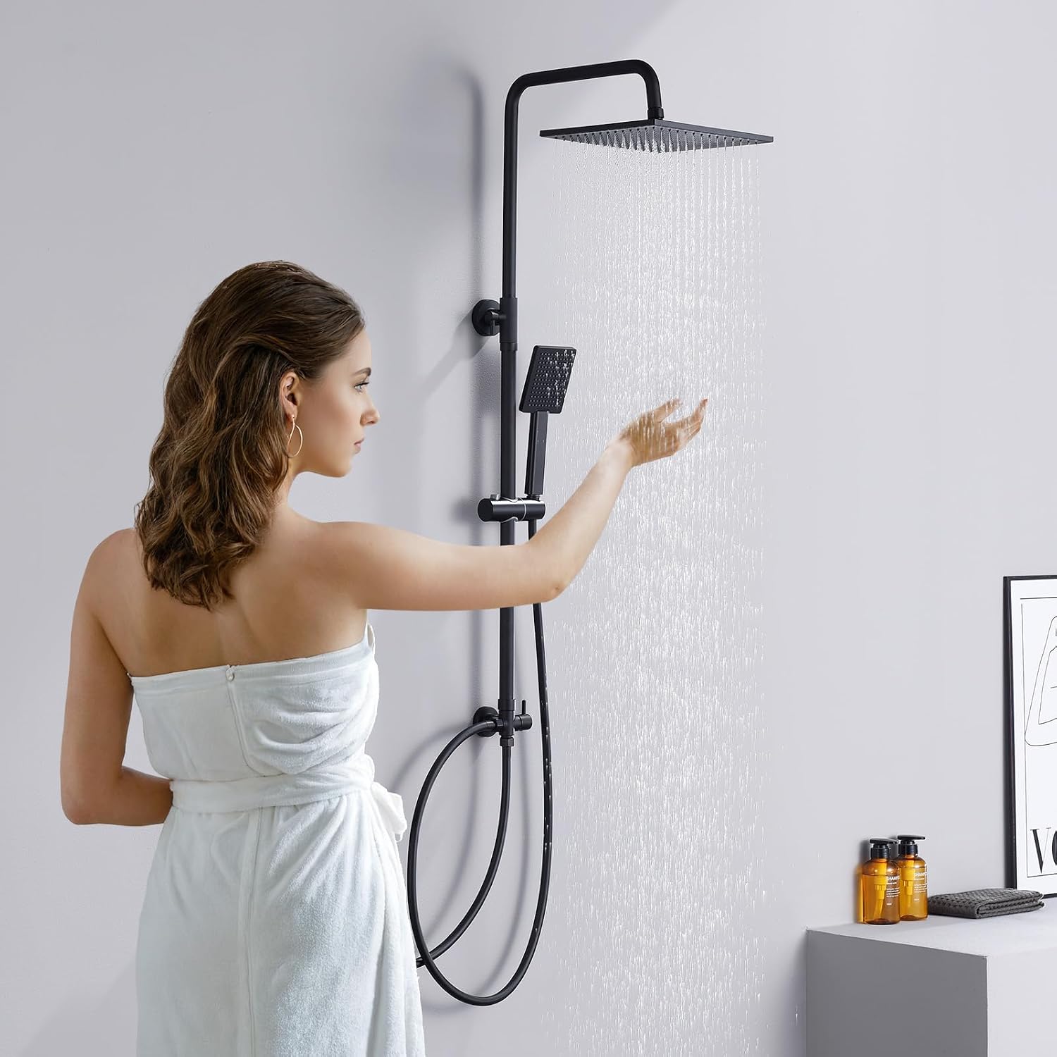 Detalle 2 de DERW Adjustable Shower Riser Rail Kit 10