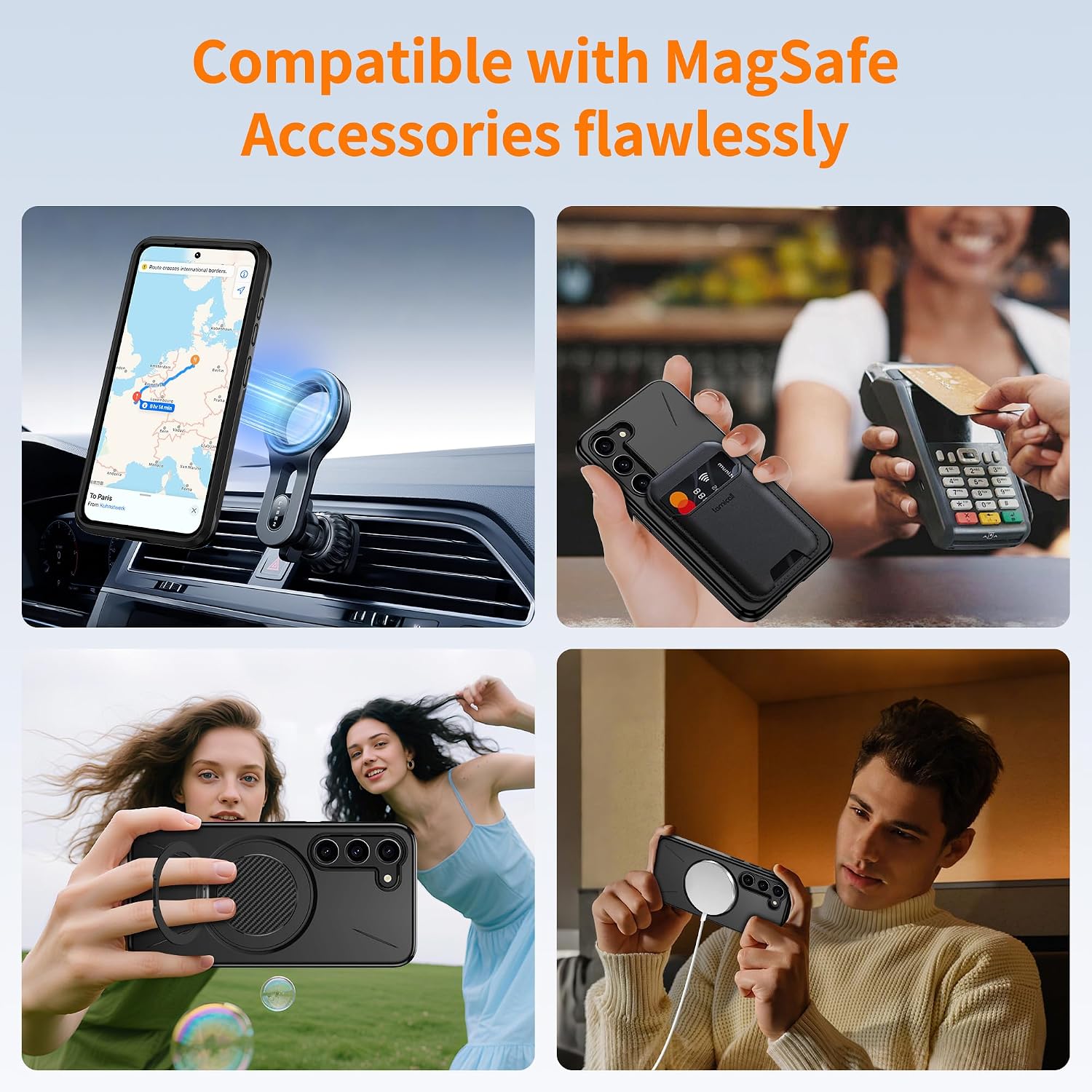 Thumbnail 6 de Gritup for Samsung Galaxy S23 Plus MagSafe case with velvet cover, kickstand & dual-layer shock protection