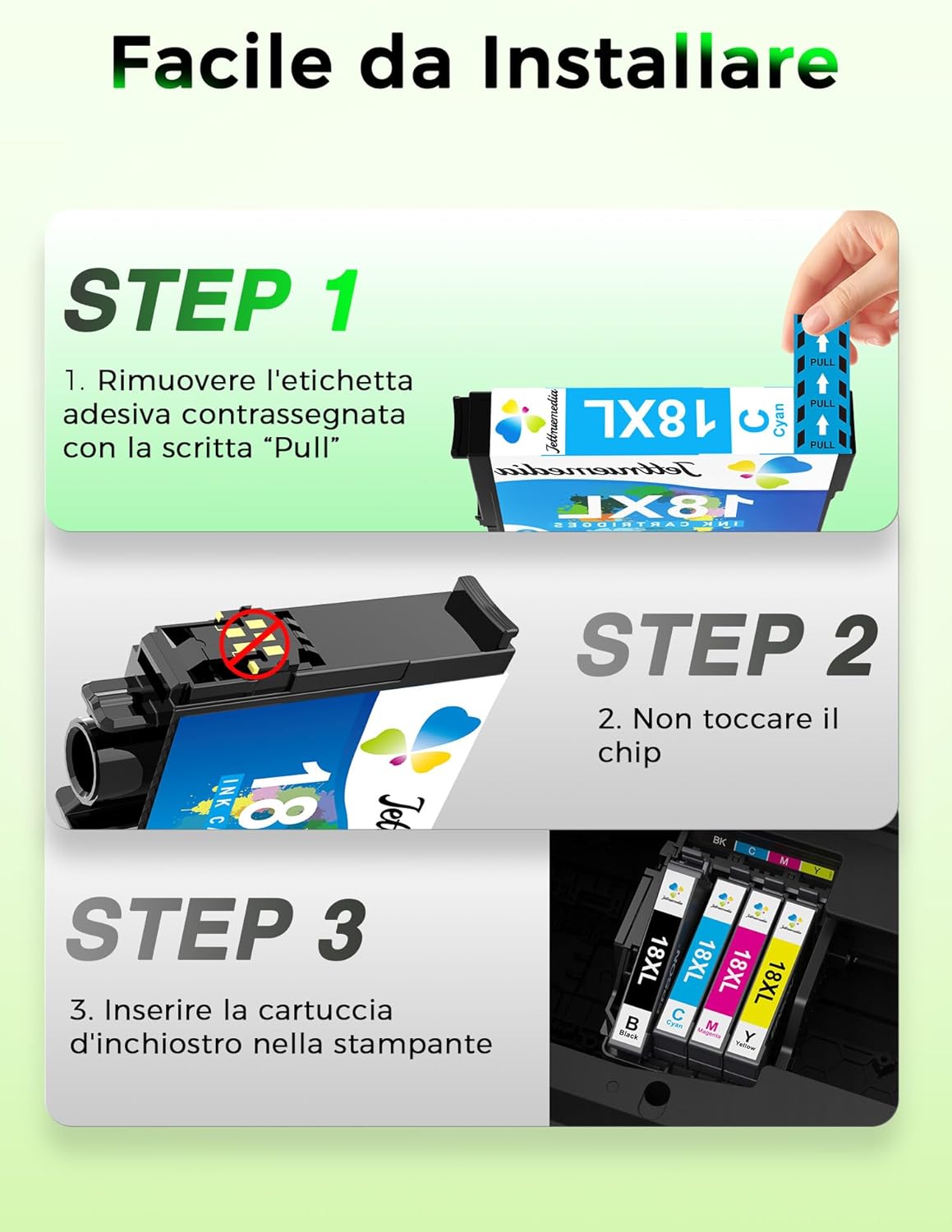 Thumbnail 6 de Jettruemedia 18XL Cartucce d'inchiostro Compatibili per Expression Home XP-215/XP-412/XP-415/XP-305/XP-405/XP-202/XP-205/XP-302/XP-402/XP-312/XP-315/XP-102/XP-30/XP-212 – Multipack 9 pezzi