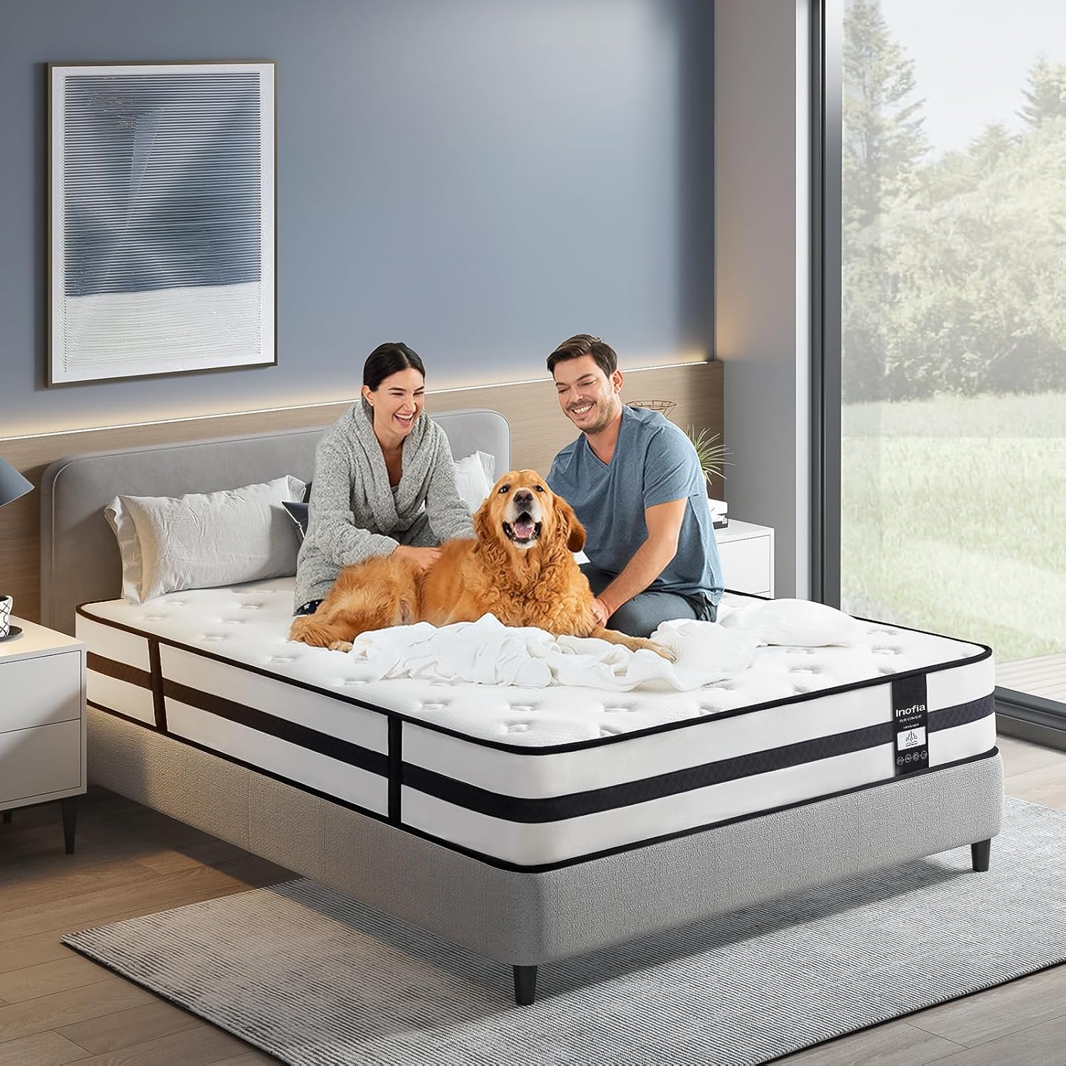 Detalle 2 de Inofia Single Mattresses Memory Foam Sprung Hybrid 3FT (10.3 Inch) – Medium Firm, Zone Support