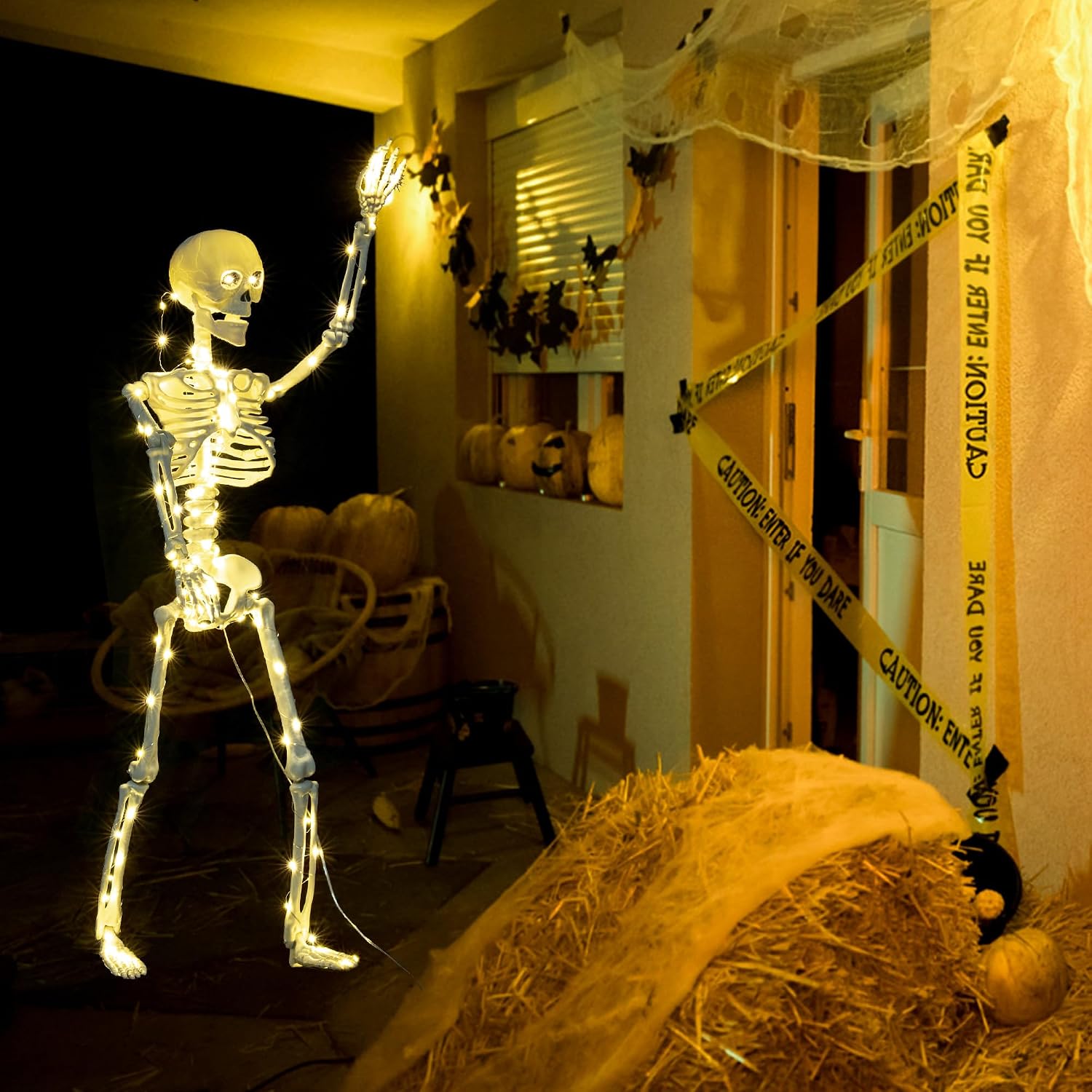 Thumbnail 6 de wymulot 1 Halloween Skeleton 2-Pack, 40-Inch Posable Figures with 400 LEDs