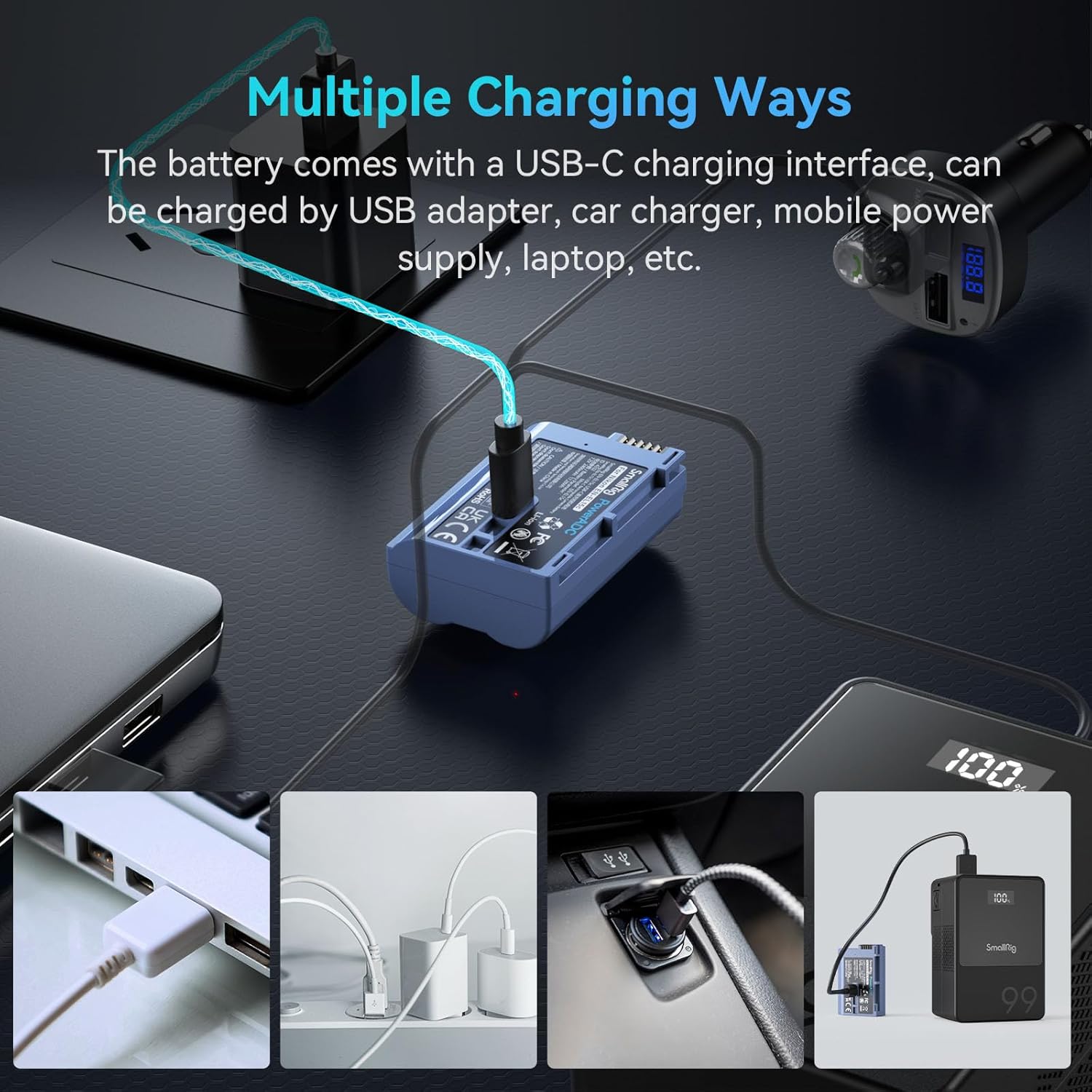 Thumbnail 5 de Batterie SMALLRIG EN-EL15C 2400 mAh avec charge rapide USB-C pour appareils Nikon (Z8, Z7 II, Z6 II, Z5, D780…)
