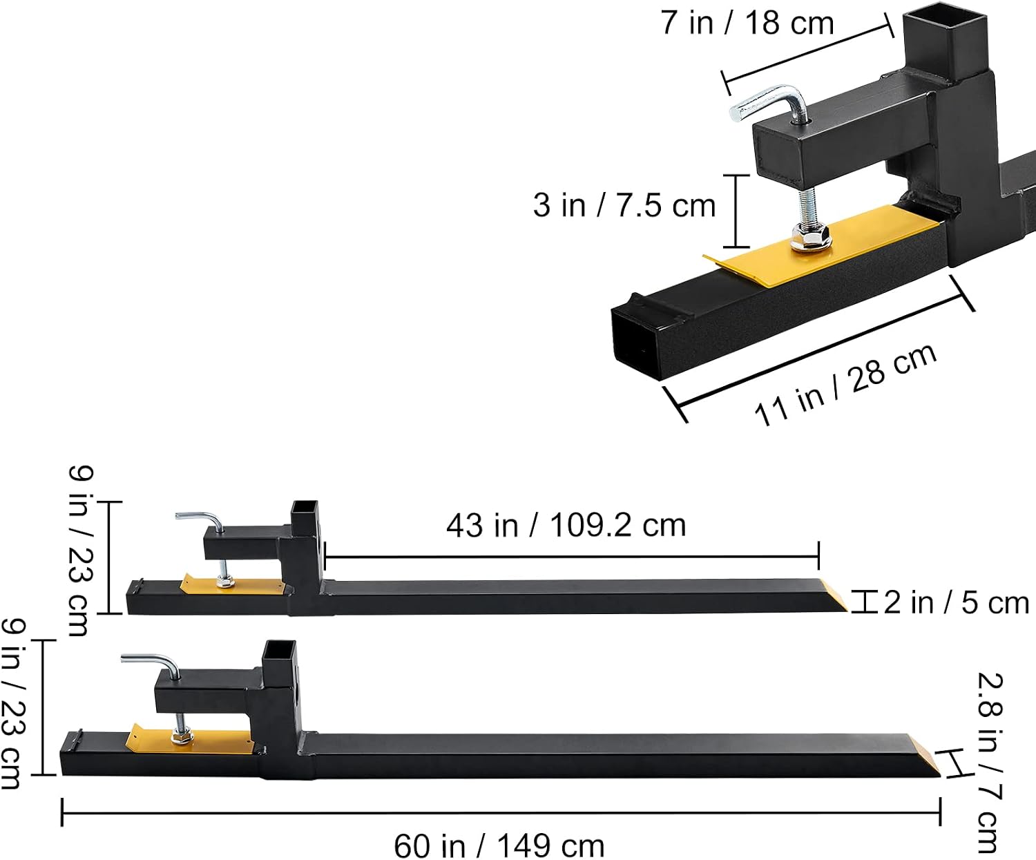 Thumbnail 6 de VEVOR Clamp-On Pallet Forks 60-Inch