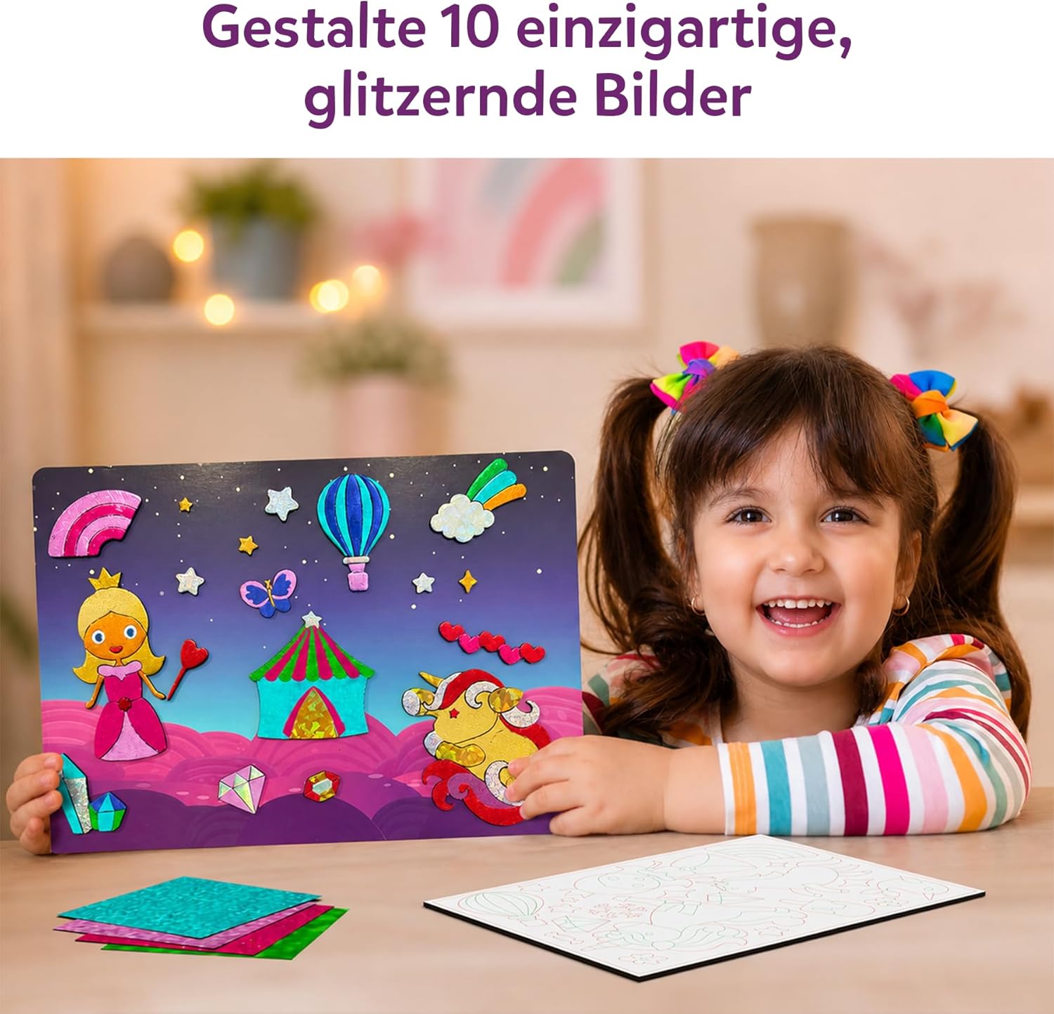 Detalle 2 de Skillmatics Folienspaß: Einhörner & Prinzessinnen – Schmutzfreie Bastelaktivität für Kinder 4–9 Jahre
