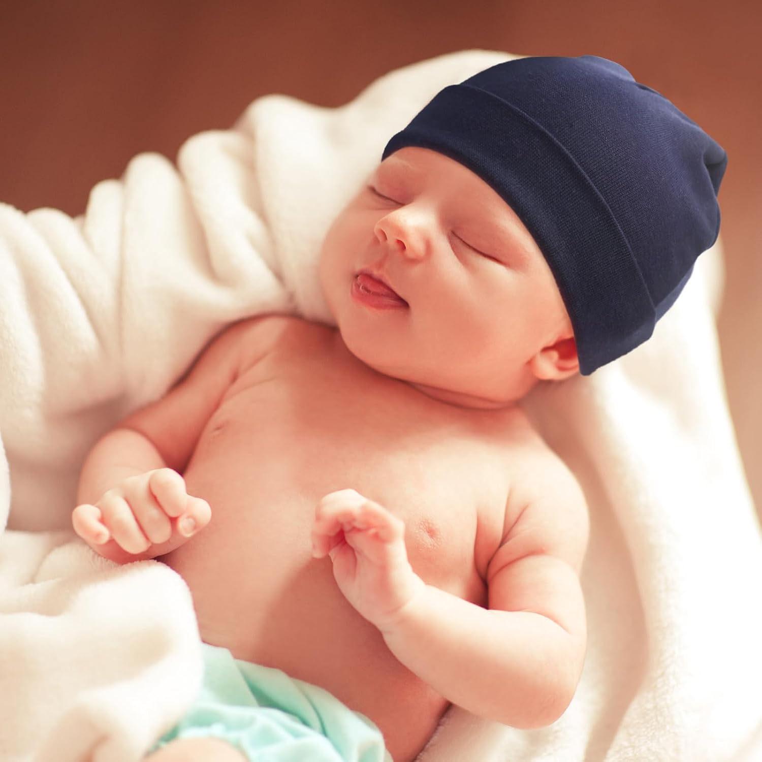 Thumbnail 3 de DRESHOW 6-Piece Baby Newborn Beanie Hats — Soft Knit Caps for 0–6 Months