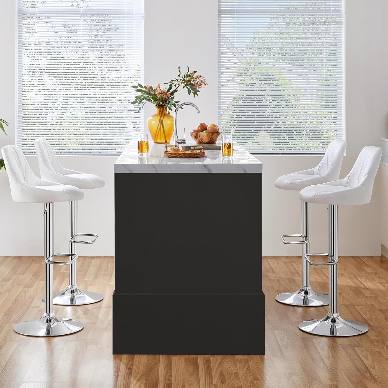 Detalle 2 de Yaheetech Taburetes de bar ajustables 86-107,5 cm