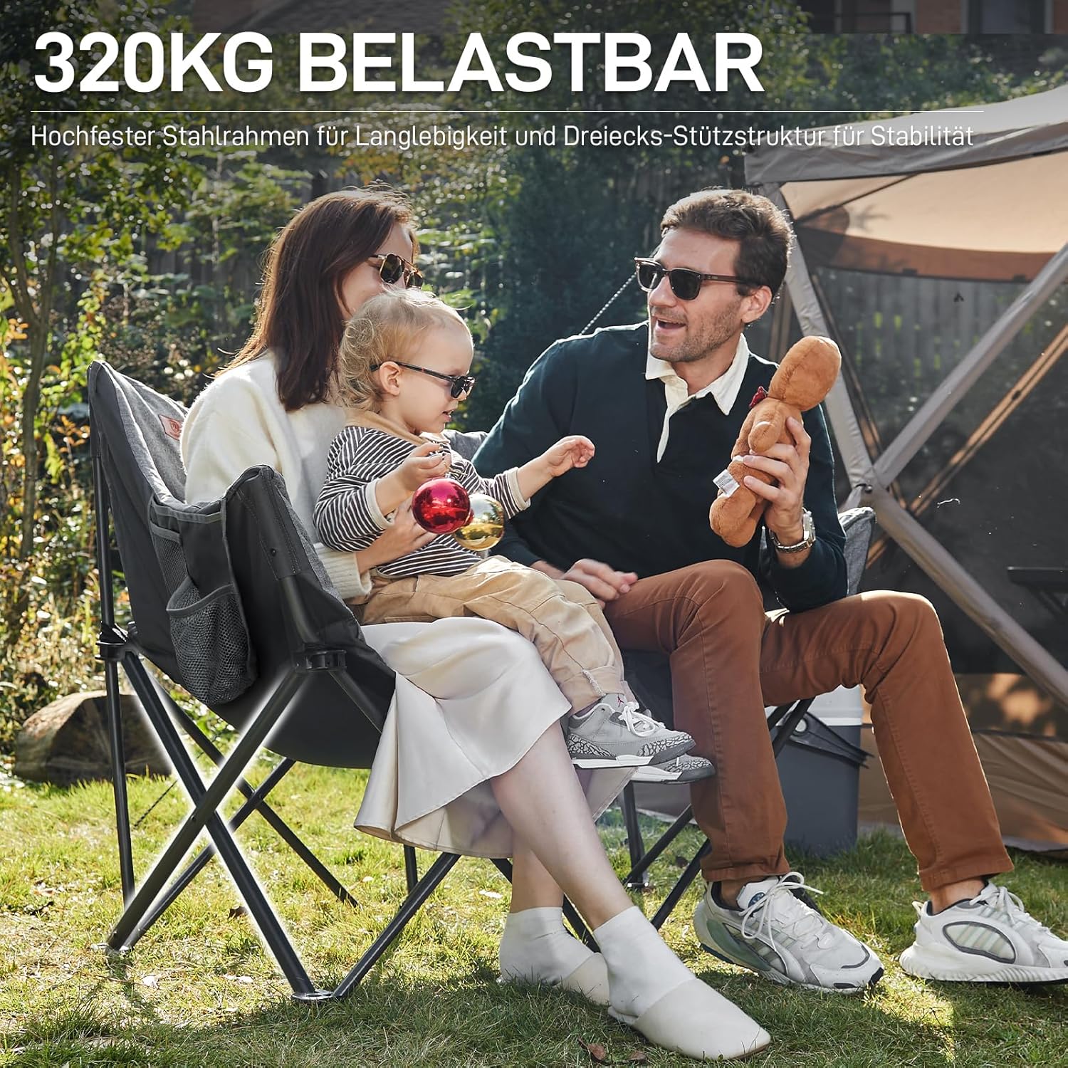 Thumbnail 6 de EVER ADVANCED Campingstuhl 124 cm 2-Sitzer