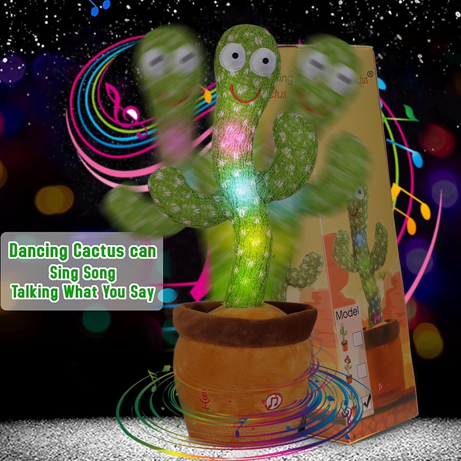 Thumbnail 1 de Emoin Talking Cactus interactive talking toy 🌵