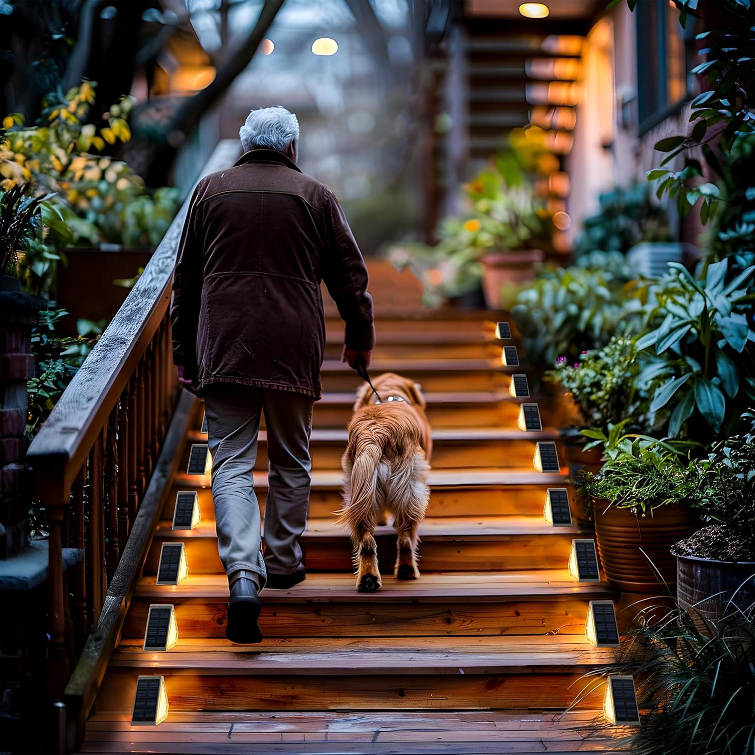 Thumbnail 4 de Solpex 6 Pack Solar Step Lights: Waterproof LED Deck and Garden Path Lighting