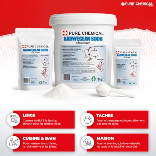Detalle 2 de CHOSA Percarbonate de Soude Linge Blanc en Poudre – 5 kg, PURE CHEMICAL by CHOSA