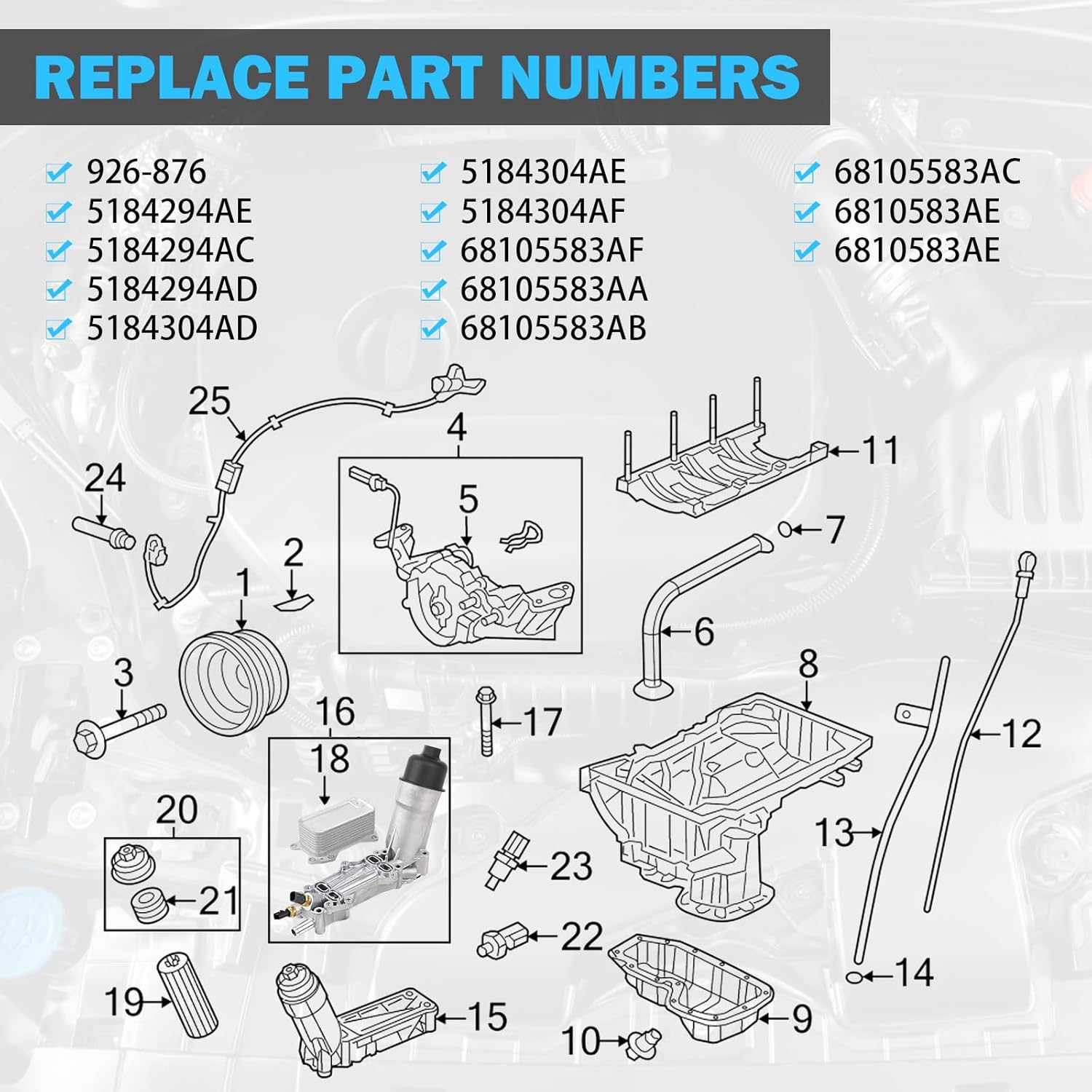 Thumbnail 2 de 926-959 Aluminum Oil Filter Housing Kit 3.6L