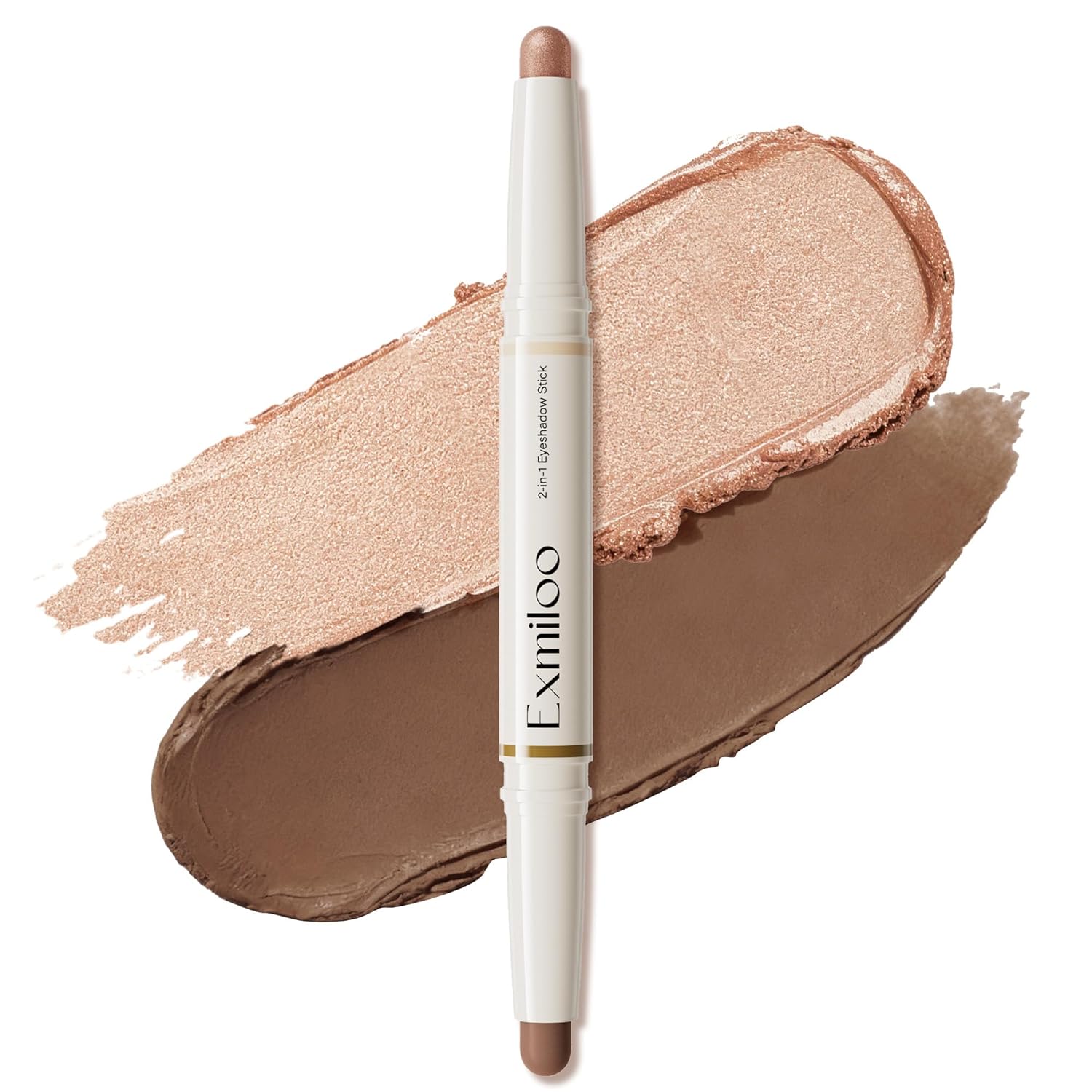 Detalle de Exmiloo Doppelseitiger Lidschatten-Stift (matt & schimmer) Taupe Twilight – wasserfest, wischfest, langanhaltend