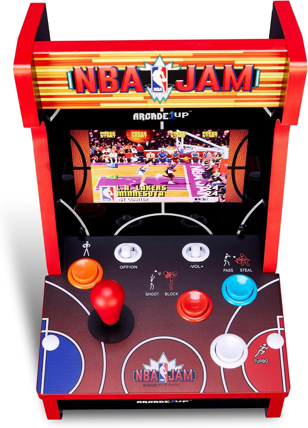 Detalle 2 de ARCADE1UP NBA-C-402300 NBA JAM Countercade with 7-Inch LCD and Light-Up Marquee