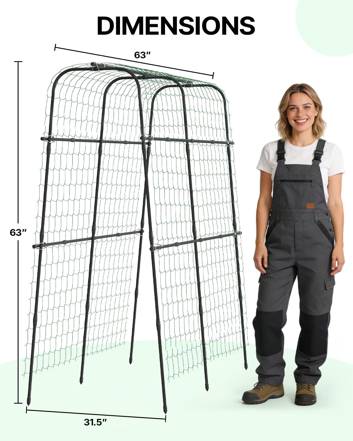 Detalle 2 de Suteck metal cucumber trellis 31.5 x 63 x 63 inches