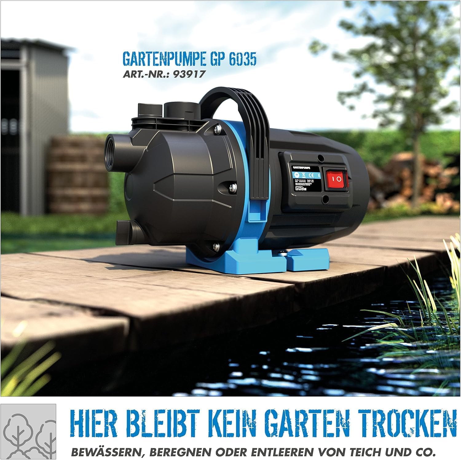 Detalle de Güde Gartenpumpe GP 6035 – 600 W, 3200 l/h, 7 m Ansaughöhe