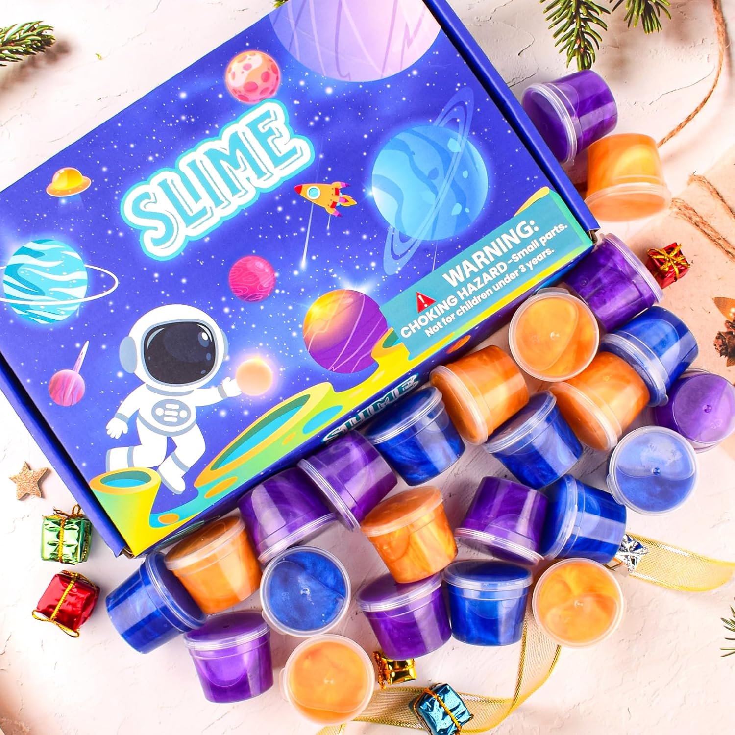 Thumbnail 4 de Galaxy Slime 24 Pack in Blue, Gold & Purple – non-sticky soft slime party favours for kids