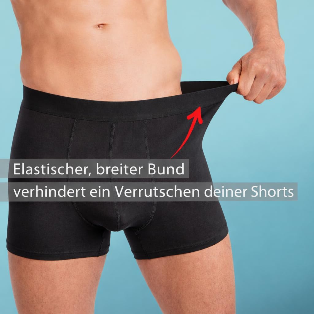 Detalle 2 de Calosy Boxershorts Herren 10er Pack – atmungsaktiv, 95% Baumwolle, ohne kratzendes Etikett