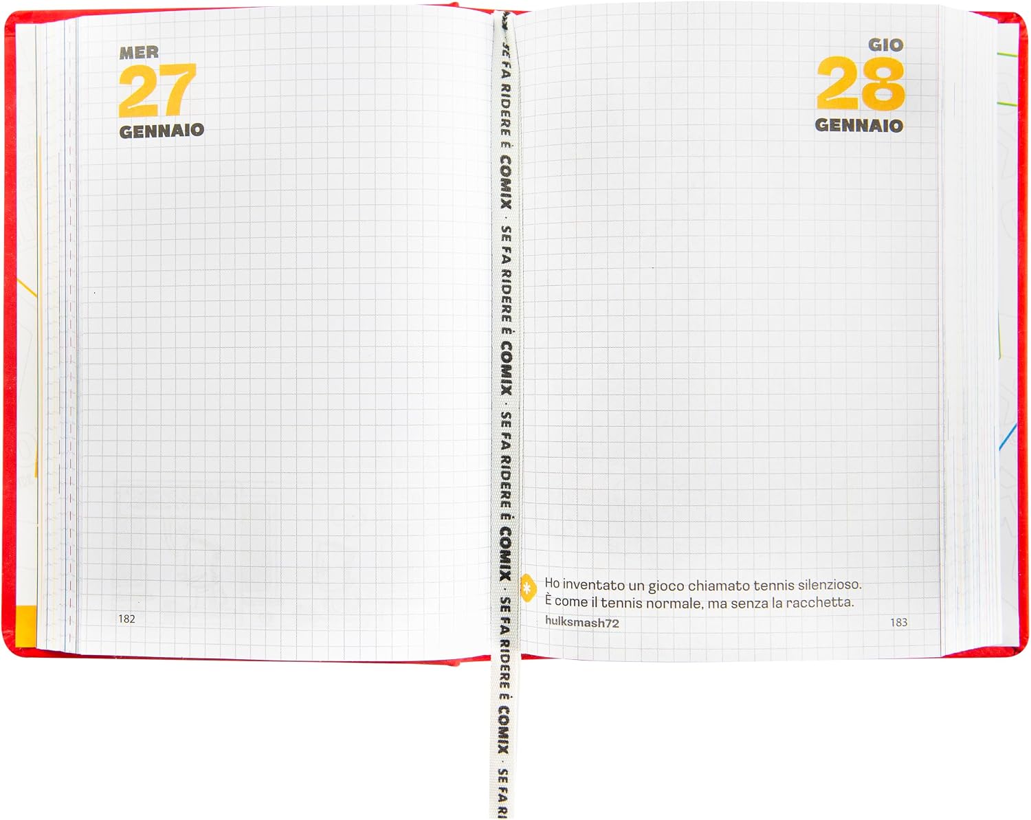 Detalle de COMIX Agenda 2027 Giornaliera 16 Mesi: diario compatto con copertina rigida, fumetti cult e stile Gen Z