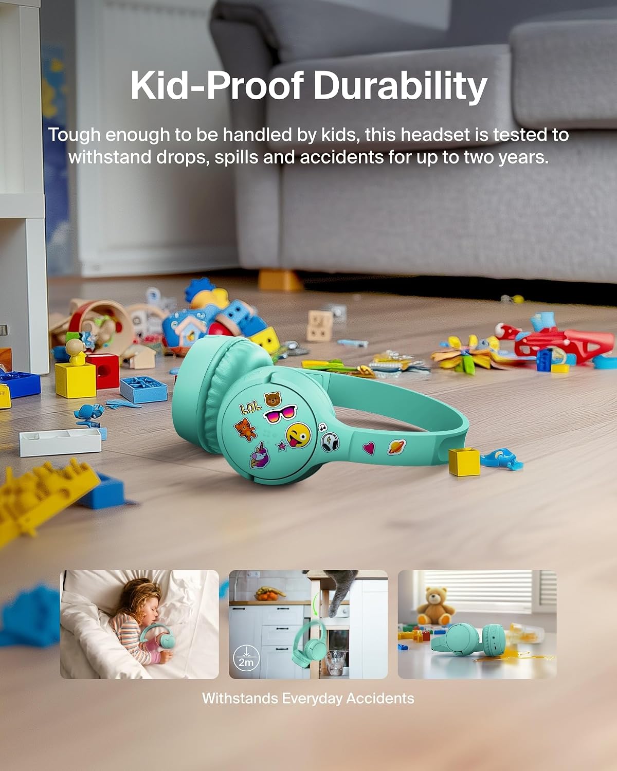 Detalle 2 de Belkin SoundForm Mini 30H Kids Headphones