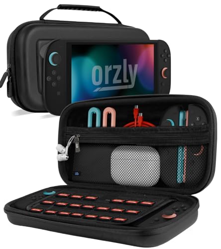Detalle de Orzly Étui de Transport pour Nintendo Switch 2 (2025) – Coffret cadeau, étui rigide avec rangement intelligent et 20 poches