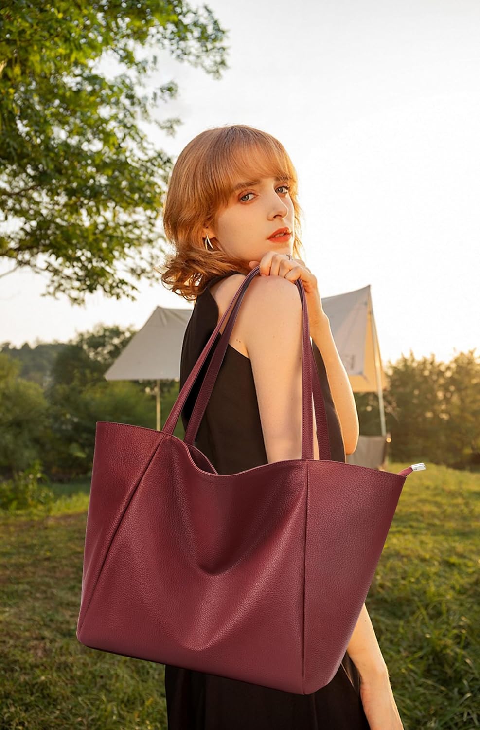 Thumbnail 6 de KALIDI Handtasche Damen Shopper – Große Tote aus PU-Leder mit Reißverschluss