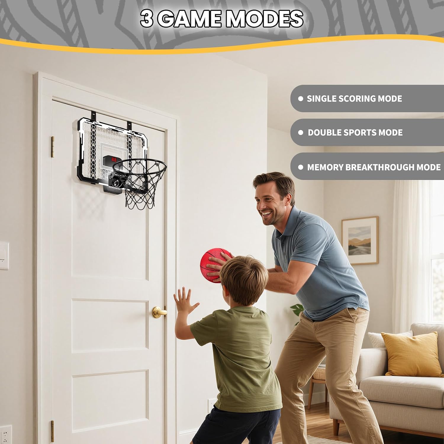 Detalle 2 de QDRAGON Indoor Mini Basketball Hoop 7-LED