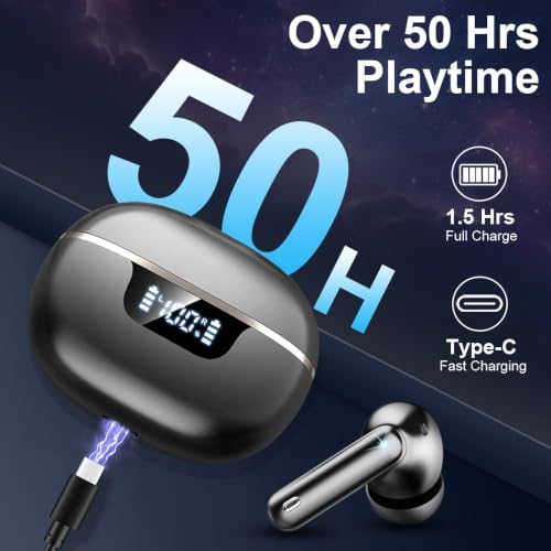 Thumbnail 6 de Nerunsa 2026 Cuffie Bluetooth 5.4 con ANC ENC, IPX7, Display LED e 50 Ore di Autonomia