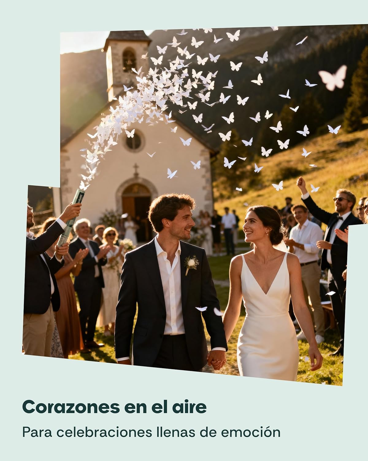 Thumbnail 1 de Cañones de confeti mariposas blancas 5 unidades