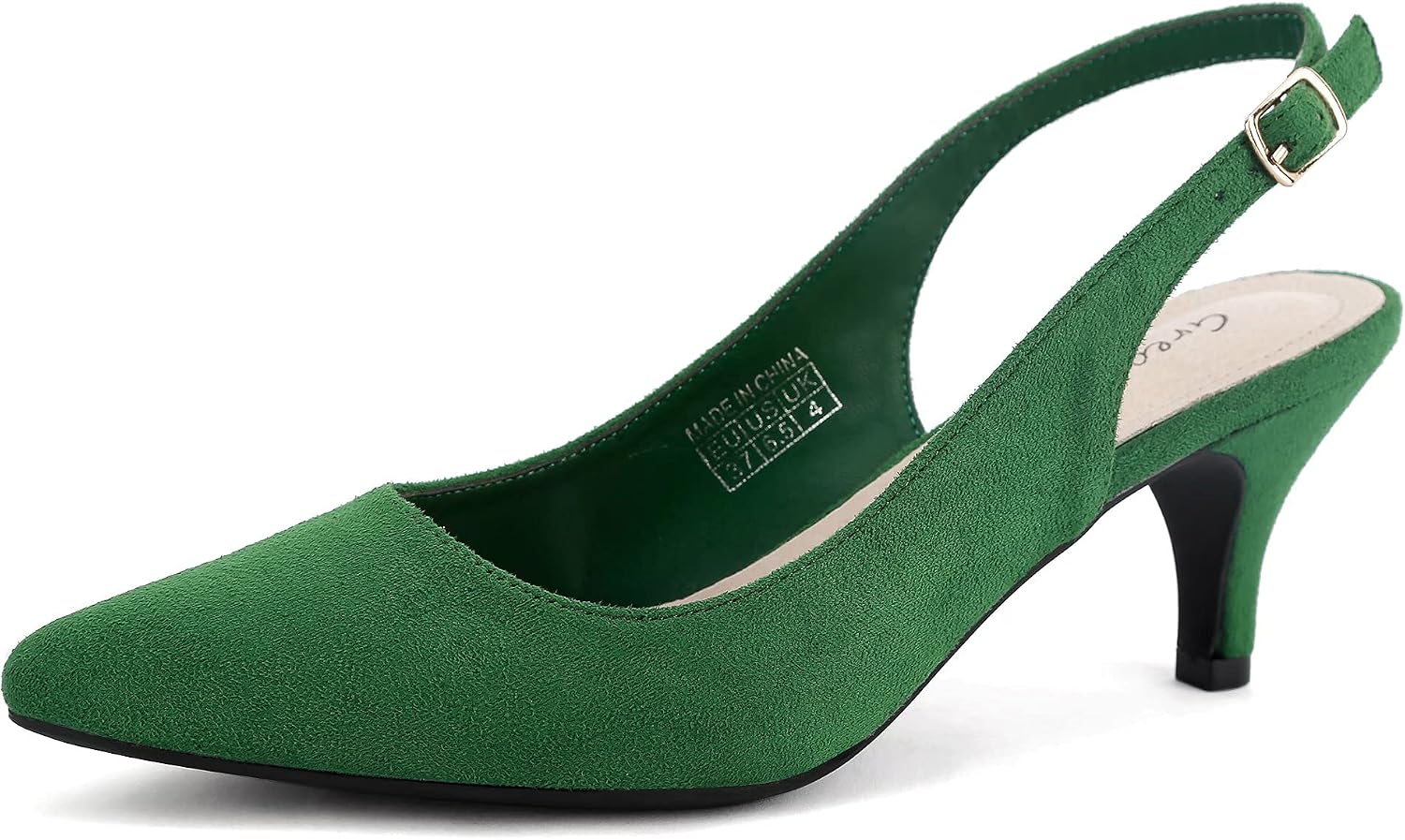 Detalle de Greatonu Pointed Toe Slingback Kitten Heels: Classic, Comfortable Office to Wedding Shoes