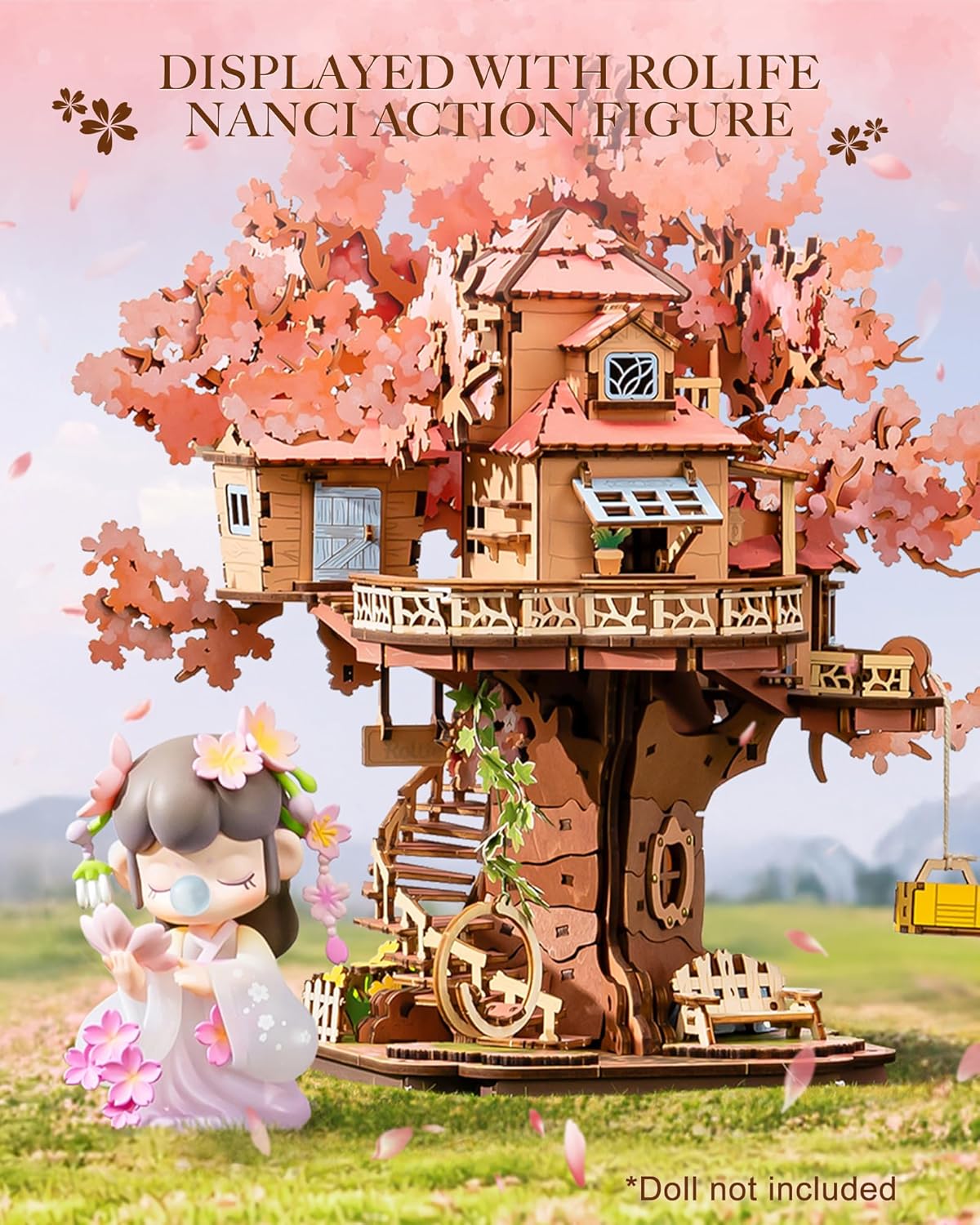 Thumbnail 4 de Rolife Casa sull'albero Sakura kit puzzle 3D in legno 🧩