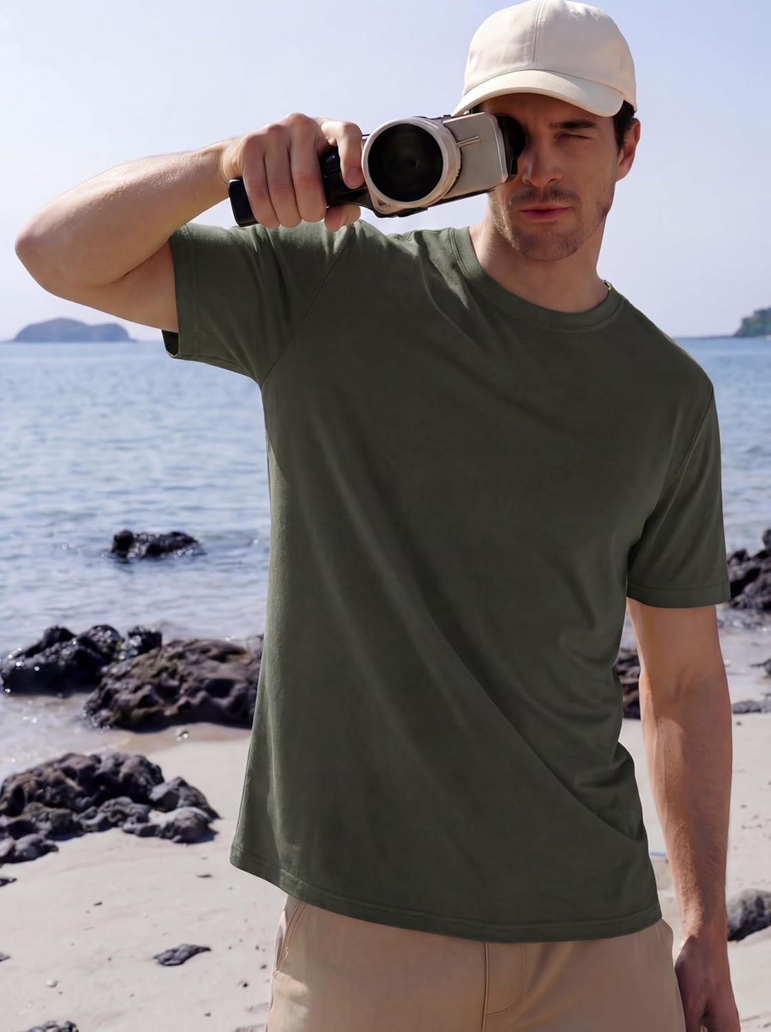 Thumbnail 2 de TACVASEN Herren T-Shirt Kurzarm aus Baumwolle mit Rundhals (Regular Fit) – Basic für den Sommer