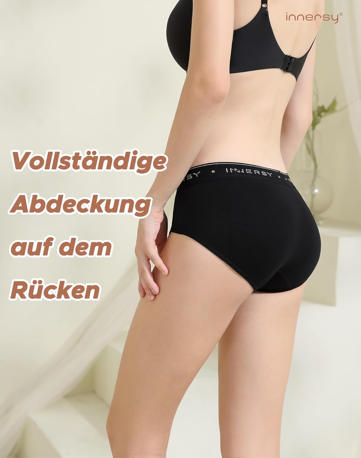 Thumbnail 2 de INNERSY Damen Slip im 6er Pack aus Baumwolle – bequeme Hipster-Pantys mit atmungsaktiver Innenlage