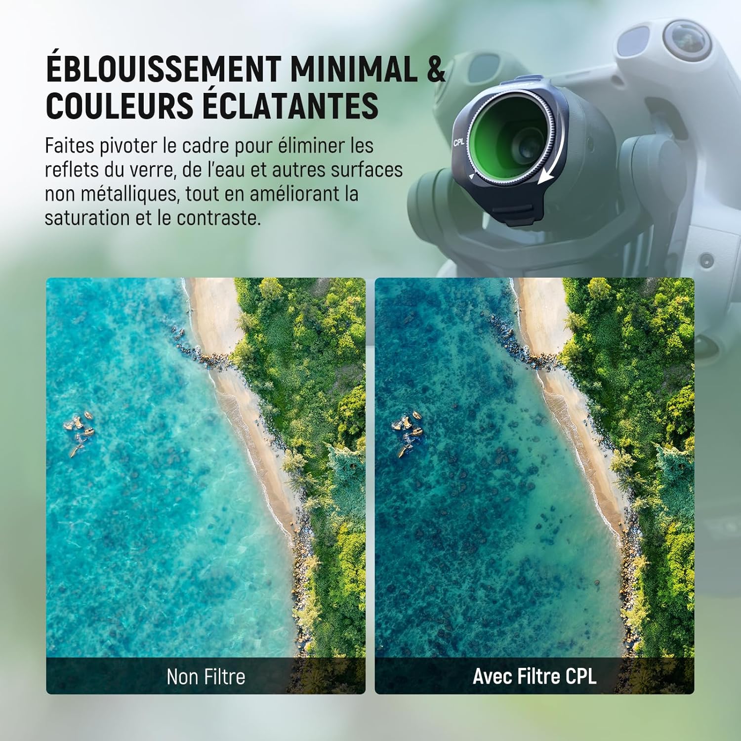 Thumbnail 2 de NEEWER Filtre CPL réglable à clip compatible DJI Mini 5 Pro