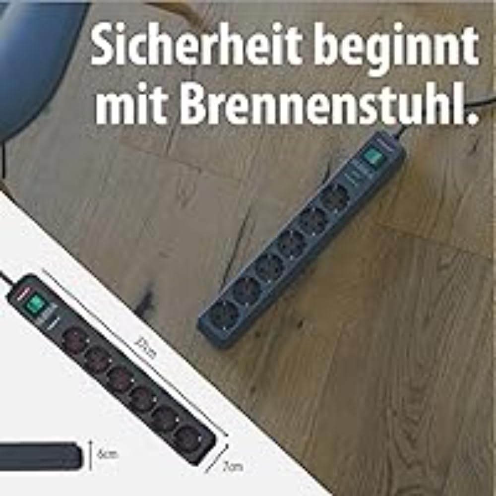 Thumbnail 5 de Brennenstuhl Eco-Line 6-Fach Steckdosenleiste mit Überspannungsschutz, anthrazit, 5 m Kabel