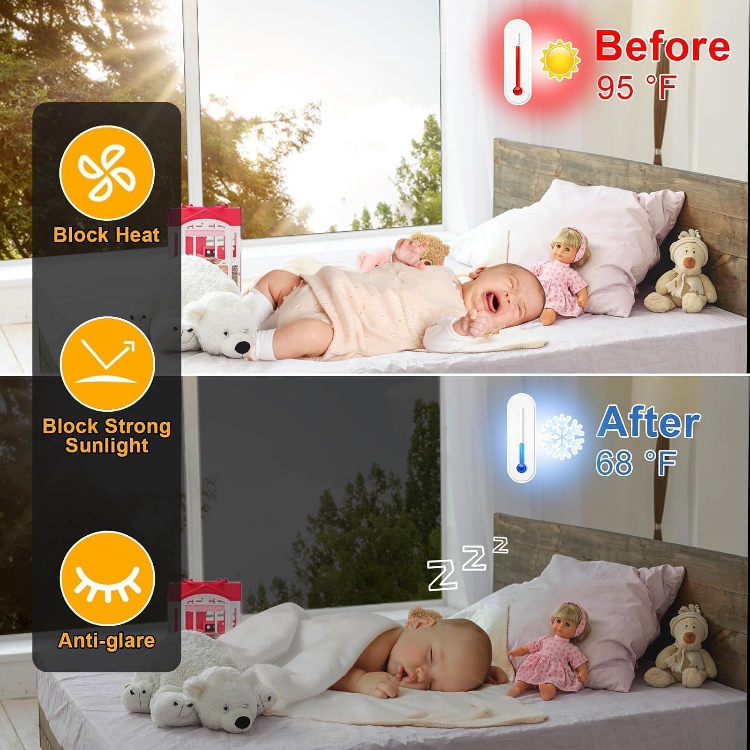 Detalle de Dwersty HYin-44200 One-Way Window Privacy Film, 17.5" x 78.7", Static Cling