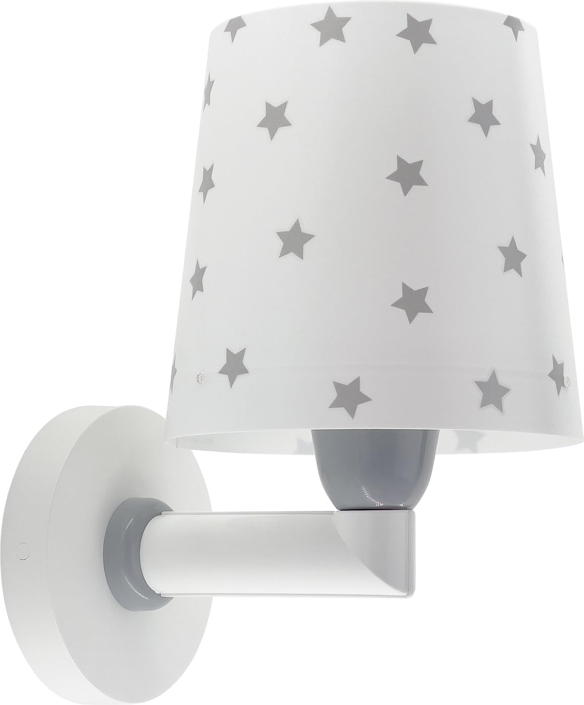 Detalle de Dalber Kinder Wandlampe Star Light – Sterne Weiß/Grau, E27, 1x15W, inkl. Kabeloption, Glühbirne nicht enthalten