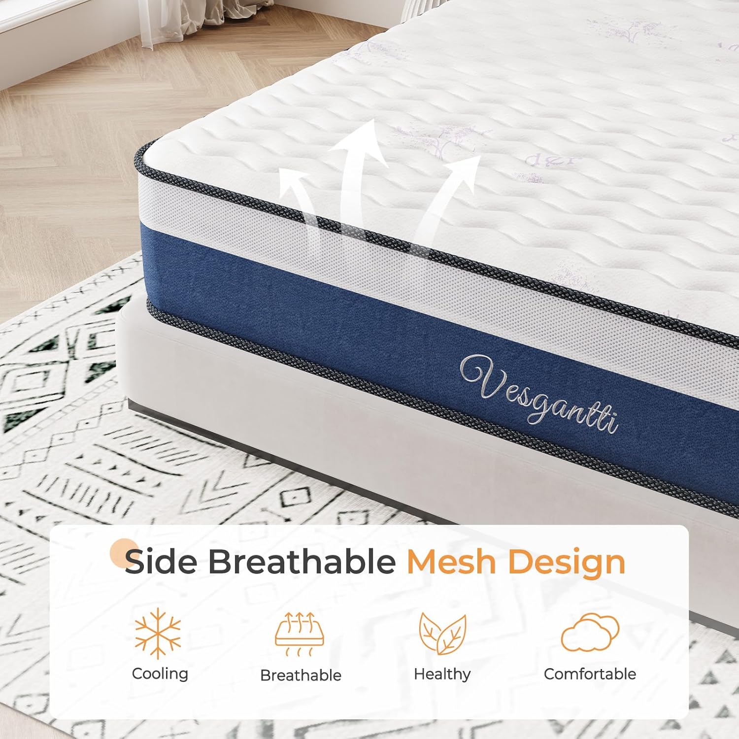Thumbnail 6 de Vesgantti Small Single 10 Inch Hybrid Mattress – 75x190x25cm