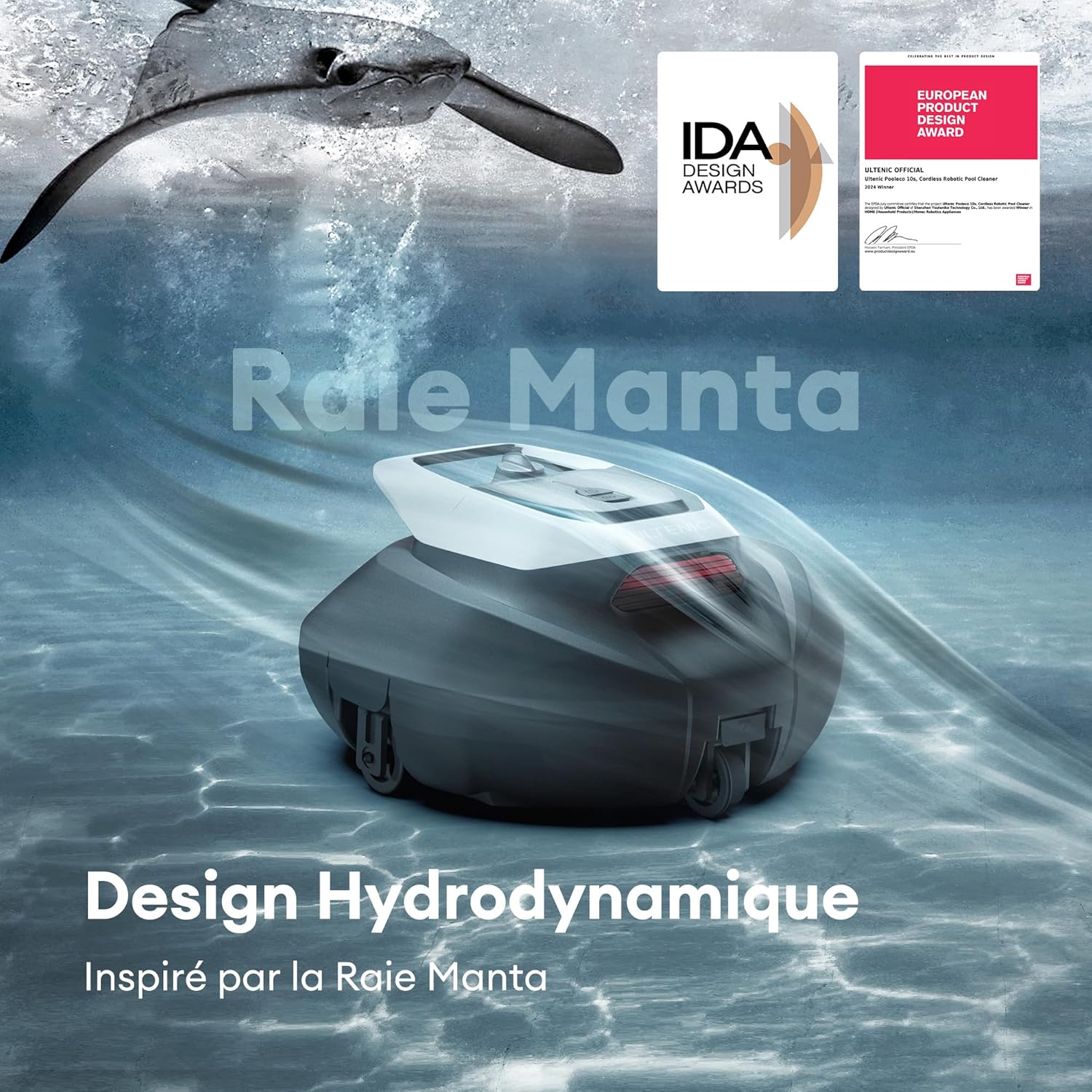 Thumbnail 2 de Ultenic Pooleco 10 Robot Piscine – Nettoyage autonome jusqu’à 80 m², 90 min d’autonomie
