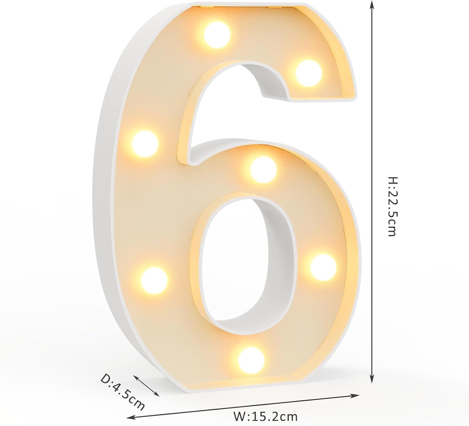 Detalle de LED Zahlen Lampe – beleuchtete Zahlen 0–9 für Happy Birthday, Party- und Hochzeitsdeko
