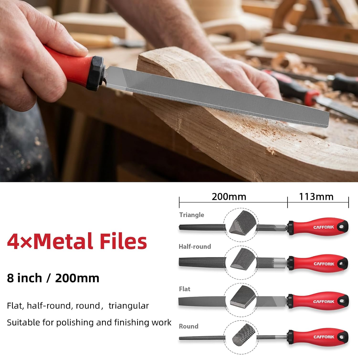 Detalle 2 de CAFFORIK XN-FS27 27-Piece Metal File Set with Needle Files and Sandpapers