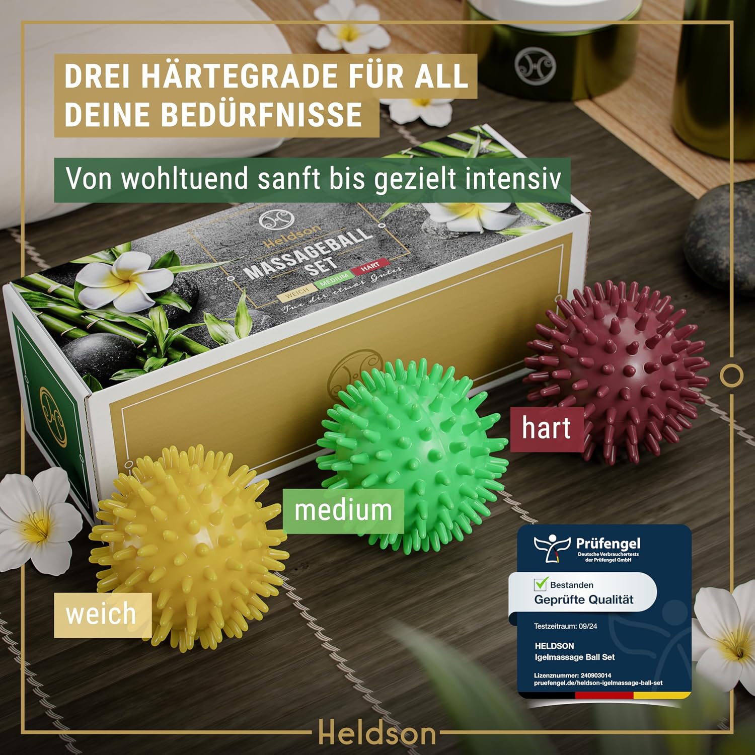 Detalle 2 de HELDSON Premium Massageball Set 7 cm đ§